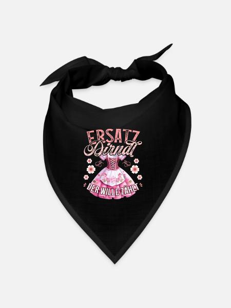 Trachtenshirt Damen Dirndl T-Shirt Trachten Outfit - Bandana Dreieckstuch - Schwarz