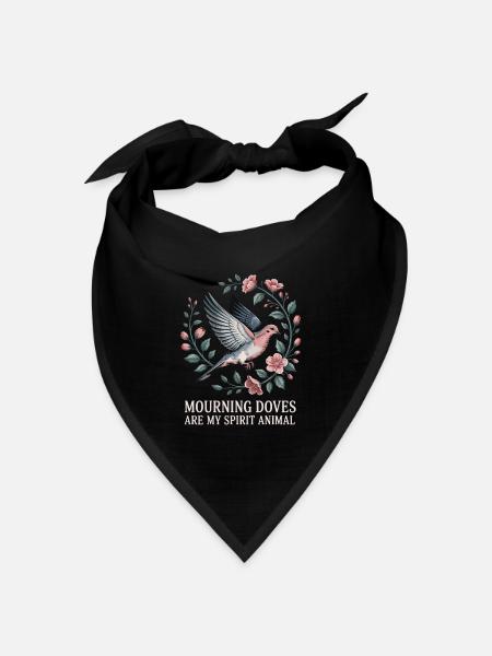 Weiße Taube - Bandana Dreieckstuch - Schwarz