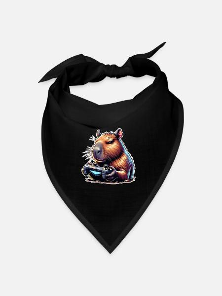 Capybara Gaming - Bandana Dreieckstuch - Schwarz