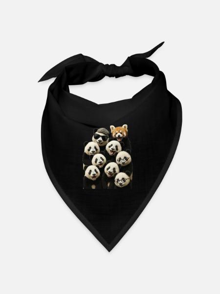 Panda - Bandana Dreieckstuch - Schwarz