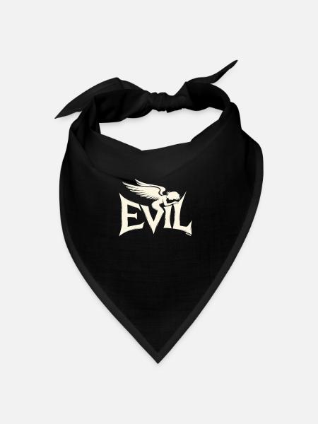 Evil Schriftzug mit dunklem Engel - Bandana Dreieckstuch - Schwarz