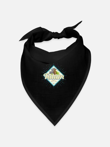 Tulum Mexiko Maya Castillo Yucatan Souvenir - Bandana Dreieckstuch - Schwarz