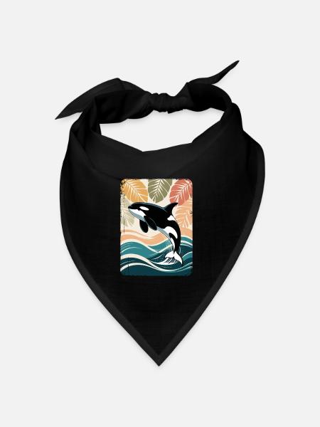 Orka Meerestier Schwertwal Wal Orca - Bandana Dreieckstuch - Schwarz
