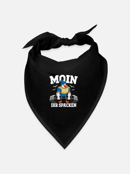 Moin Ihr Spacken Lustige Möwe Gewichtheben - Bandana Dreieckstuch - Schwarz