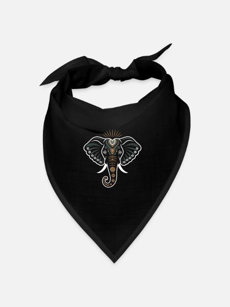 Elefant - Bandana Dreieckstuch - Schwarz