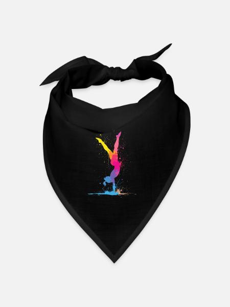 Turnerin Turnen Gymnastik Damen Mädchen Kinder - Bandana Dreieckstuch - Schwarz