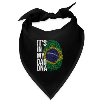 Brasilien Flagge Brasilianischer Papa Fußabdruck - Bandana Dreieckstuch - Schwarz - Vorne
