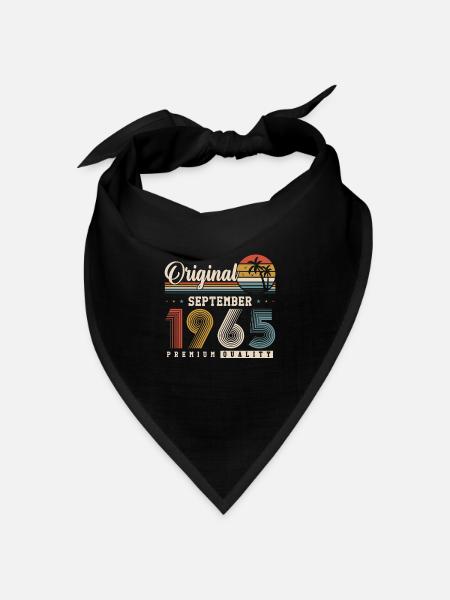 Original September 1965 Jahrgang Retro Geburtstag - Bandana Dreieckstuch - Schwarz