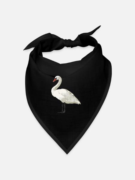 Schwäne Schwan - Bandana Dreieckstuch - Schwarz