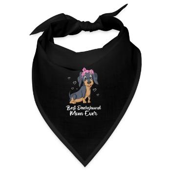 Dackel Mama - Bandana Dreieckstuch - Schwarz - Vorne