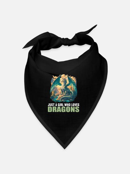 Drachen Drache - Bandana Dreieckstuch - Schwarz