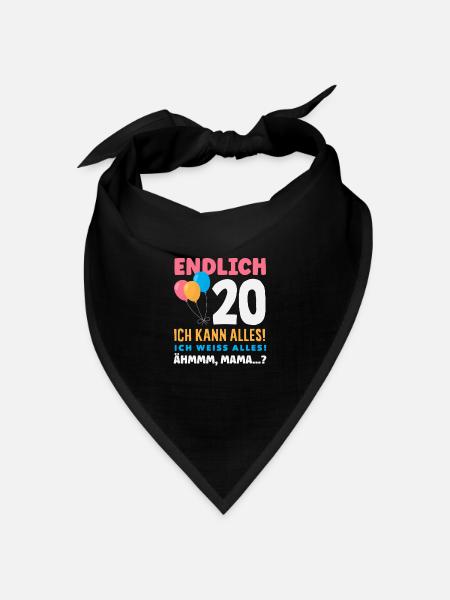 Lustiges Geschenk Zum 20. Geburtstag - Bandana Dreieckstuch - Schwarz