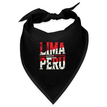 Lima Peru Retro Schriftzug - Bandana Dreieckstuch - Schwarz - Vorne
