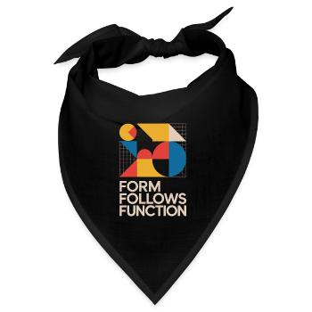 Bauhaus Form Follows Function Geometrische Kunst - Bandana Dreieckstuch - Schwarz - Vorne
