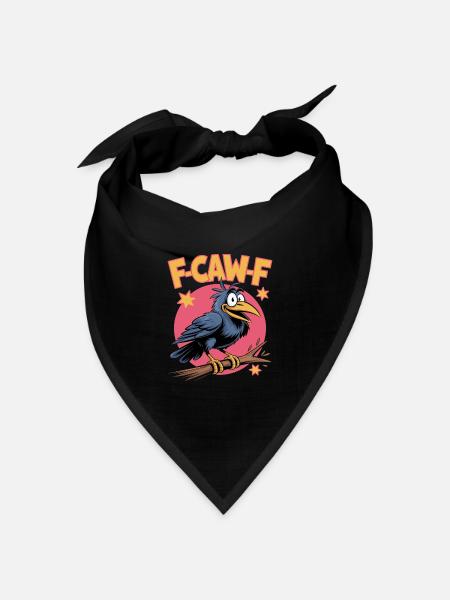 F-Caw-F Meme Krähe - Bandana Dreieckstuch - Schwarz