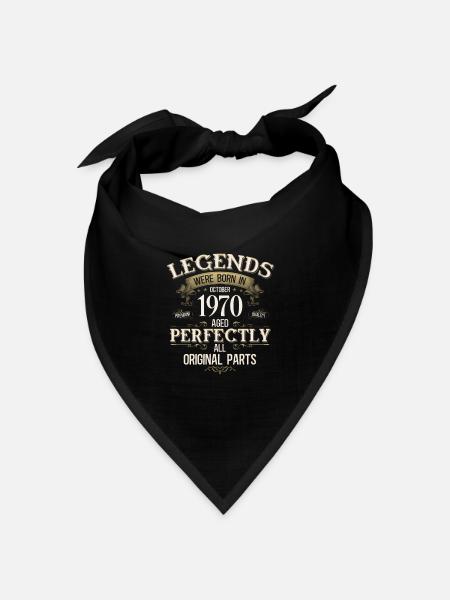 55. Geburtstag Legende Oktober Jahrgang 1970 - Bandana Dreieckstuch - Schwarz