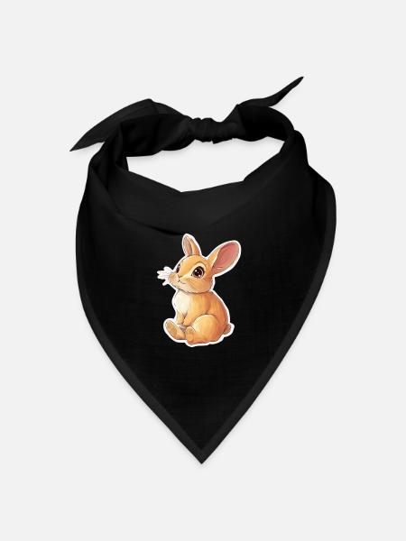 Hase - Bandana Dreieckstuch - Schwarz