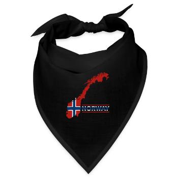 Norwegen Urlaub Natur Geschenk - Bandana Dreieckstuch - Schwarz - Vorne