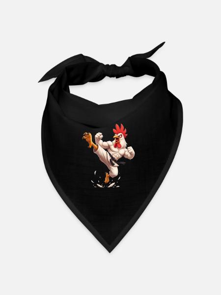 Kampf Hahn Karate - Bandana Dreieckstuch - Schwarz