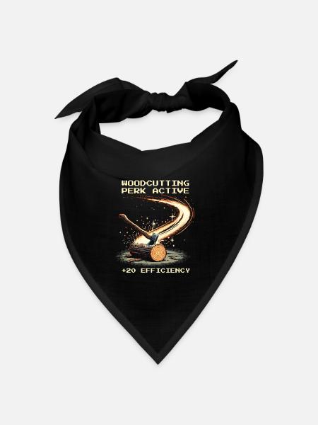 Holzfäller-Perk aktiv | Holz hacken, Survival - Bandana Dreieckstuch - Schwarz