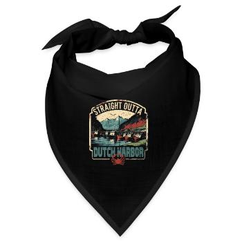 Alaska Königskrabben Straight Outta Dutch Harbor - Bandana Dreieckstuch - Schwarz - Vorne