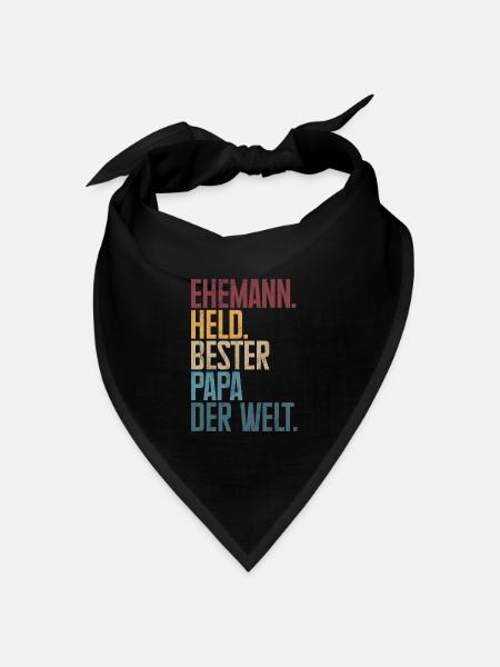 Ehemann Held Bester Papa Der Welt Retro - Bandana Dreieckstuch - Schwarz