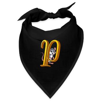 BUCHSTABE P - Bandana Dreieckstuch - Schwarz - Vorne