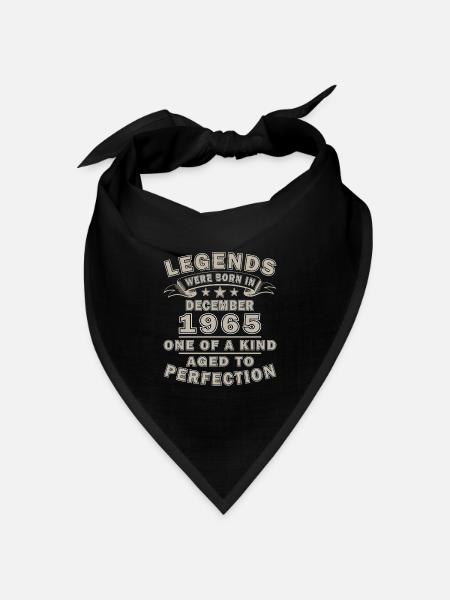 1965 Dezember Retro Vintage Geburtstagsgeschenk - Bandana Dreieckstuch - Schwarz