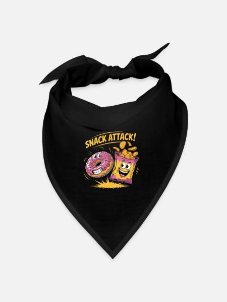 Retro Snacks - Bandana Dreieckstuch - Schwarz