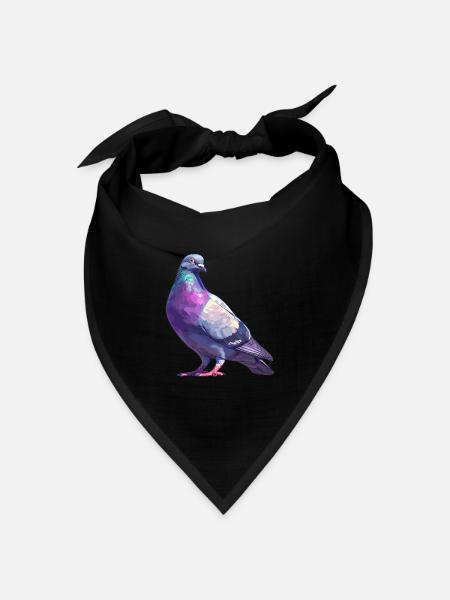 Tauben Taube - Bandana Dreieckstuch - Schwarz