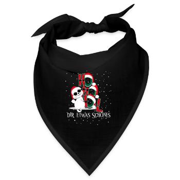 Winterkatze – Ho Ho Hol dir was Schönes - Bandana Dreieckstuch - Schwarz - Vorne