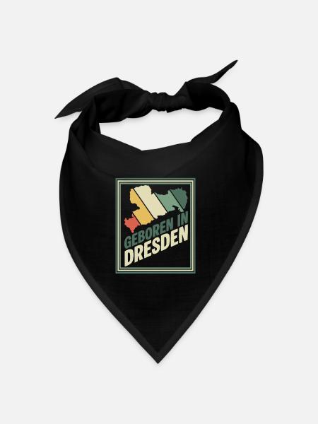 Geboren in Dresden Retro - Bandana Dreieckstuch - Schwarz