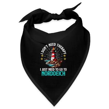 Nordsee BRAUCH KEINE THERAPIE MUSS NACH NORDDEICH - Bandana Dreieckstuch - Schwarz - Vorne