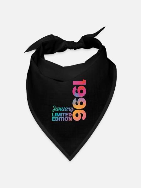 Geburtstag Januar 1996 Geboren im Januar Geschenk - Bandana Dreieckstuch - Schwarz