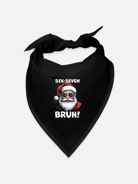 Weihnachtsmann Sechs Sieben - Bandana Dreieckstuch - Schwarz