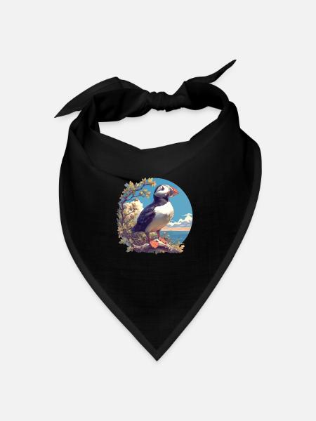 Puffin Papageientaucher - Bandana Dreieckstuch - Schwarz