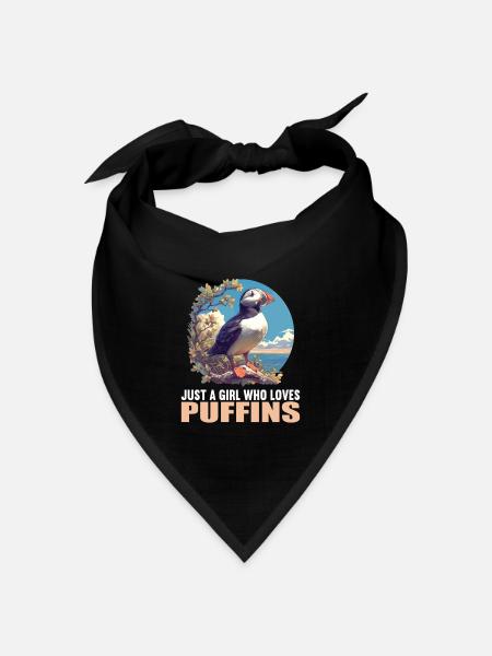 Puffin Papageientaucher - Bandana Dreieckstuch - Schwarz