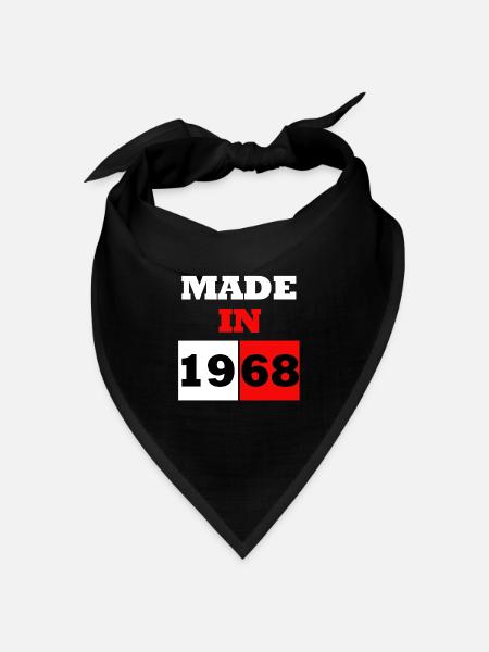Hergestellt im Geburtstagsjahr 1968 - Bandana Dreieckstuch - Schwarz