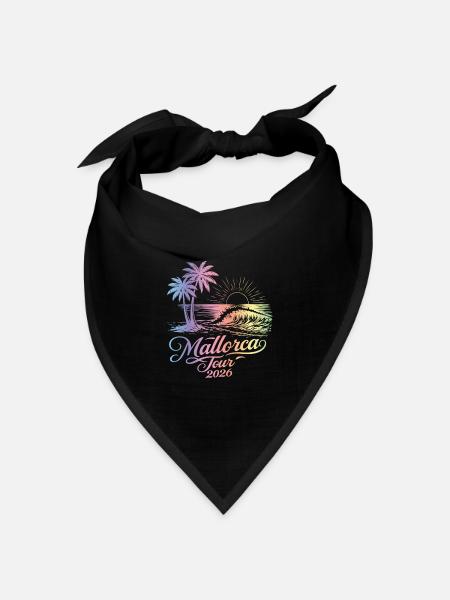 Mallorca Tour 2026 Bunt - Bandana Dreieckstuch - Schwarz