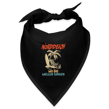 NORDDEICH WO DIE WELLEN SINGEN Lustiges - Bandana Dreieckstuch - Schwarz - Vorne