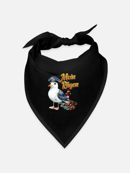 Ostsee Urlaub MOIN RÜGEN Urlaub Lustiges - Bandana Dreieckstuch - Schwarz