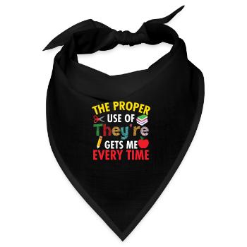 English Language Arts Teacher School Supplies ELA - Bandana Dreieckstuch - Schwarz - Vorne
