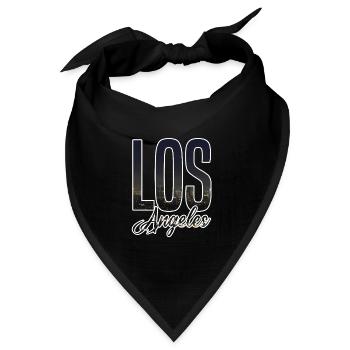 Los Angeles Skyline Schriftzug - Bandana Dreieckstuch - Schwarz - Vorne
