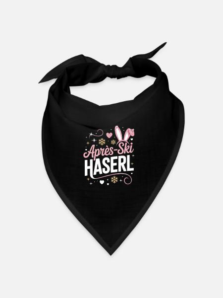 Apres Ski Haserl Hüttengaudi Skifahrerin Skihaserl - Bandana Dreieckstuch - Schwarz