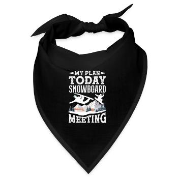 Snowboarden Snowboardtreffen Sessellift - Bandana Dreieckstuch - Schwarz - Vorne