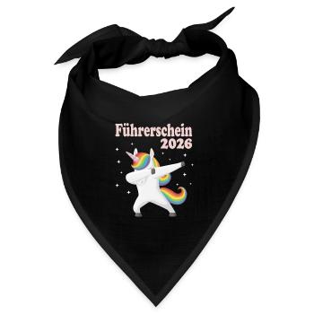 Führerschein 2026 Bestanden Auto Fahren Motorrad - Bandana Dreieckstuch - Schwarz - Vorne