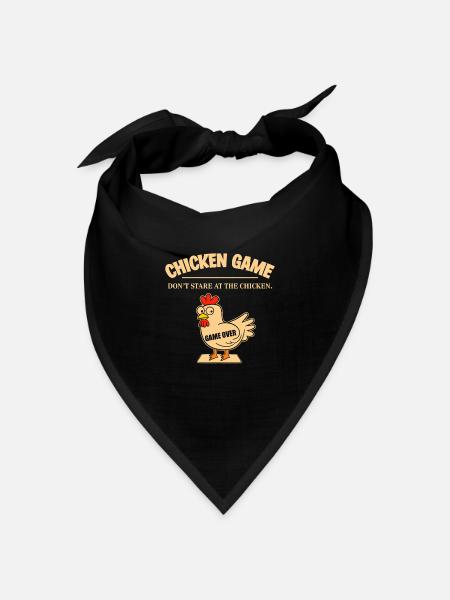 Hühnerspiel statt Cartoon-Humor - Bandana Dreieckstuch - Schwarz