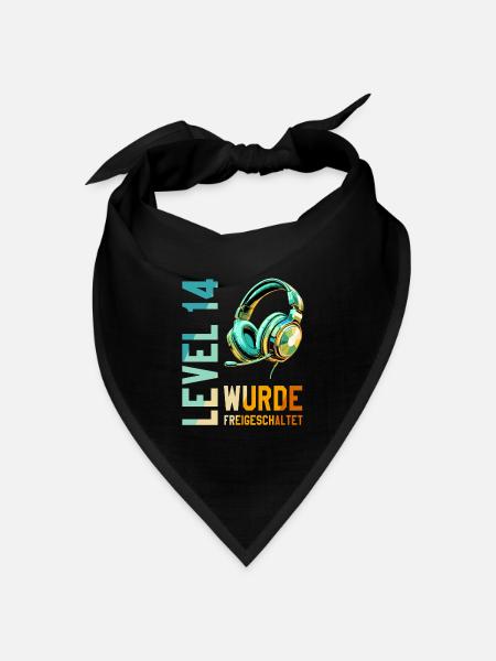 14. Geburtstag Junge Mädchen Teenager Level 14 - Bandana Dreieckstuch - Schwarz