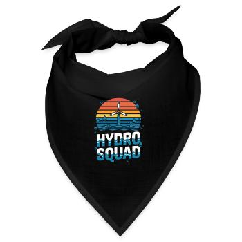  Hydro Squad Wasserkraft Team Erneuerbare Energie - Bandana Dreieckstuch - Schwarz - Vorne