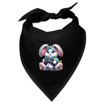 Osterhase Gaming - Bandana Dreieckstuch - Schwarz - Vorne